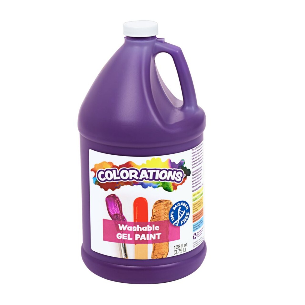 Colorations Paraben-Free Washable Gel Paint - 1 Gallon Value Size, Vibrant Purple. Non-Toxic and Made in the USA
